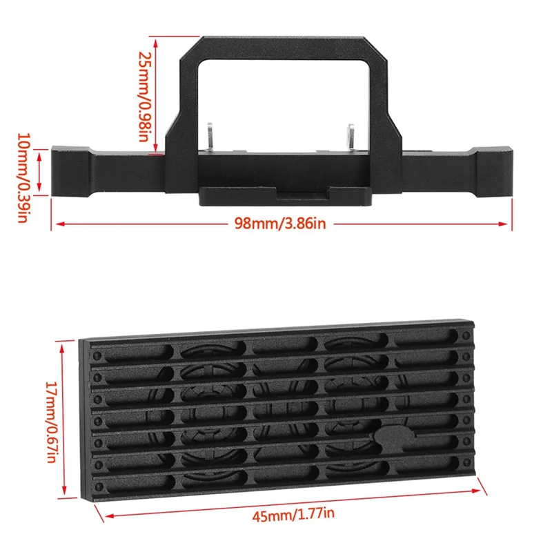 

Modern Metal Front Bumper with Front Grill for TRX4M TRX-4M