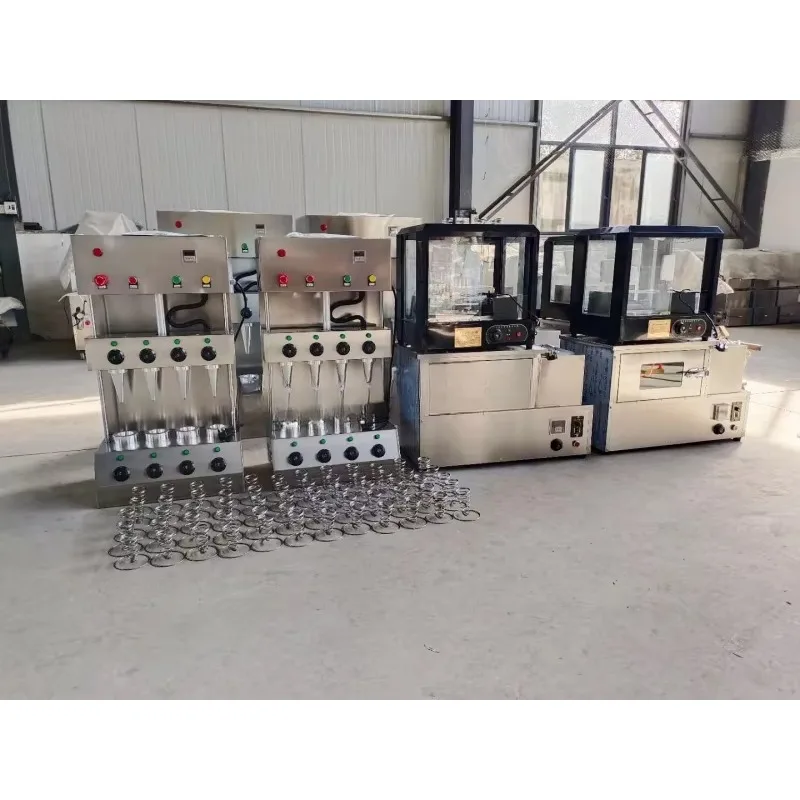 

High Quality Automatic Umbrella Pizza Cone Maker Vending Making Machine With 2 Head and Rotary Oven