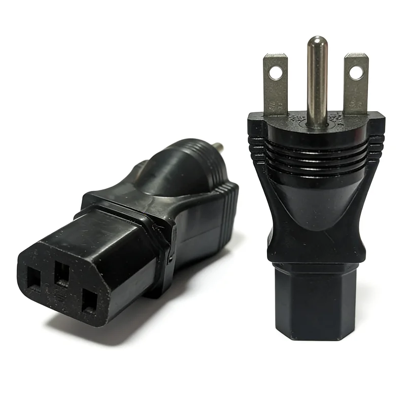 Black 15A 250V NEMA 6-15P to C13 Power Adapter Plug American Standard Power Converter for Server PDU Monitor Desktop Printer
