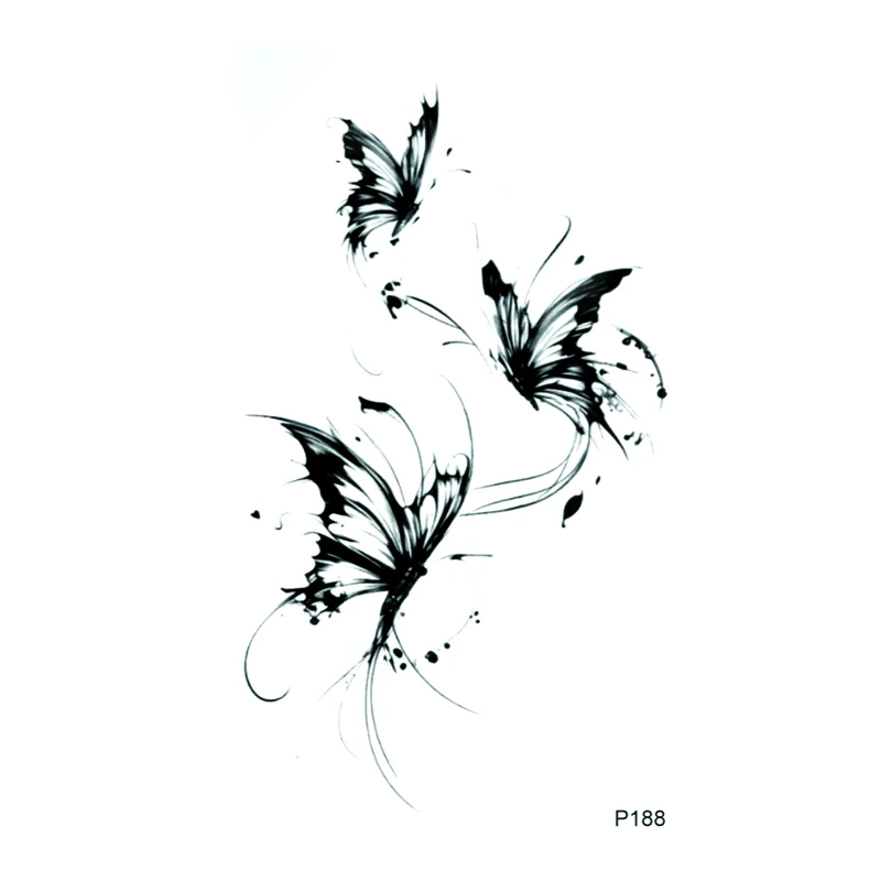 Butterfly Waterproof Temporary Tattoos Men Henna Tatoo Sticker Faux Tatouage Temporaire  Flash Fake Tattoo Stickers
