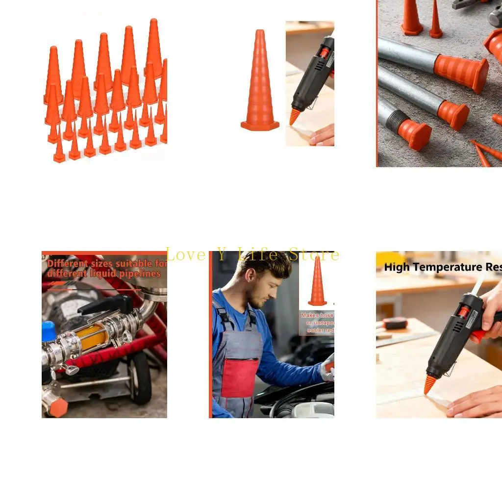 

L74C 35 Pieces Assorted Size Glues Applicator Nozzles Silicone Sturdy Material Use