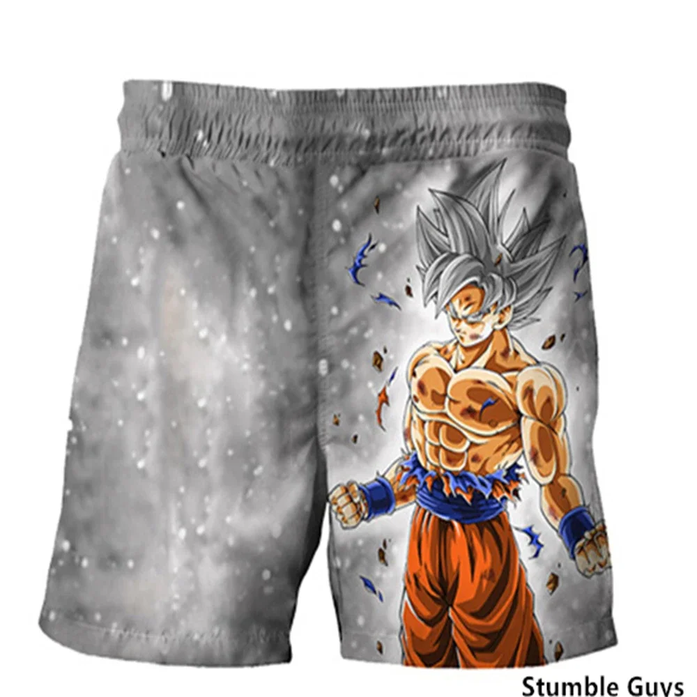 2024 New Dragon Ball Set Cosplay Clothing Pants Cartoon Goku Clothing Summer Beach Swimming Pants Boys' Quick Dry Breathable