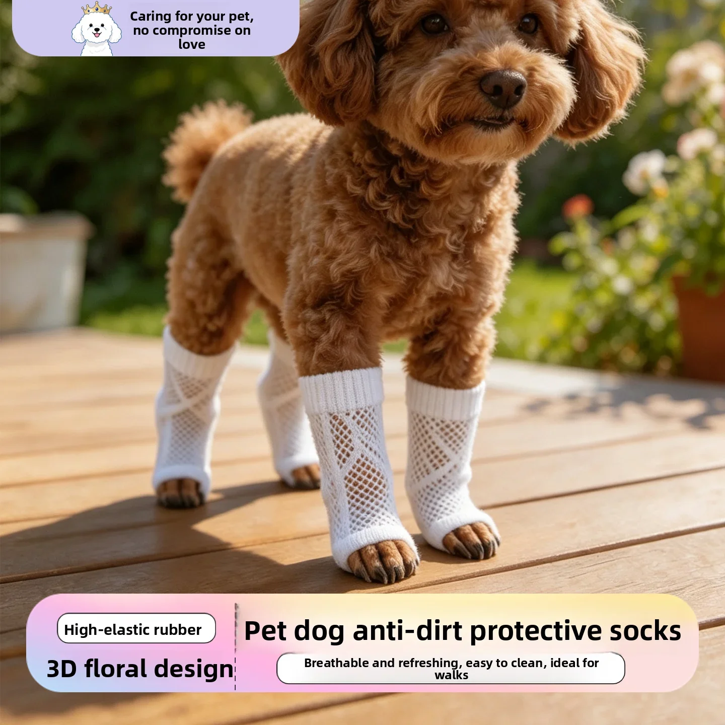 Pet Dog Summer Breathable Anti Dirty Socks Leg Cover for Teddy Bichon Pomeranian Small Dogs Urine Proof Protector