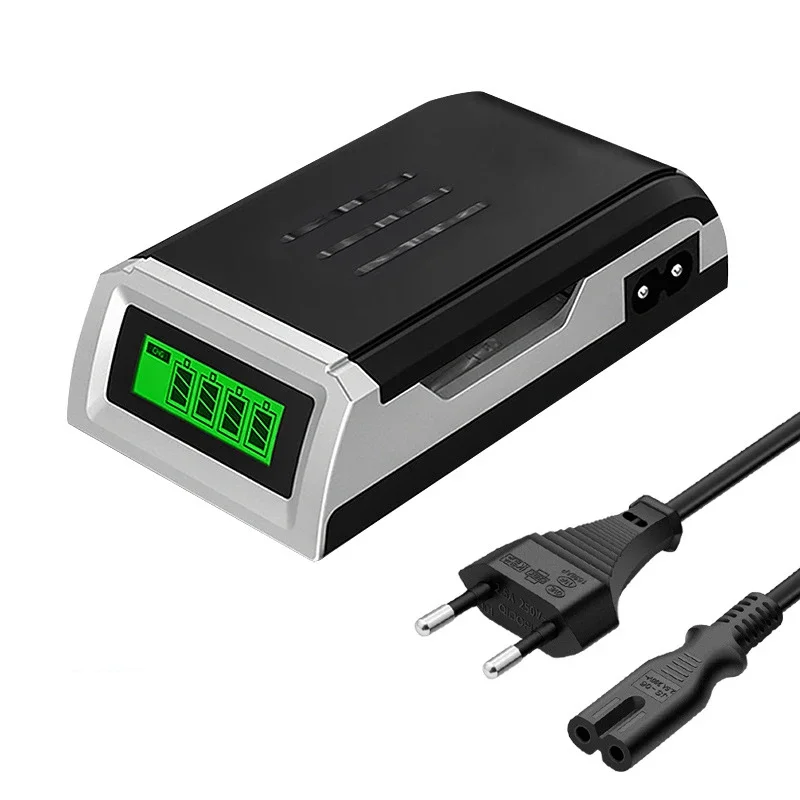 4 Slots Intelligent Battery Charger EU/US/UK Plug for AA/AAA NiCd NiMh Rechargeable Batteries Smart Charger with LCD-002 Display