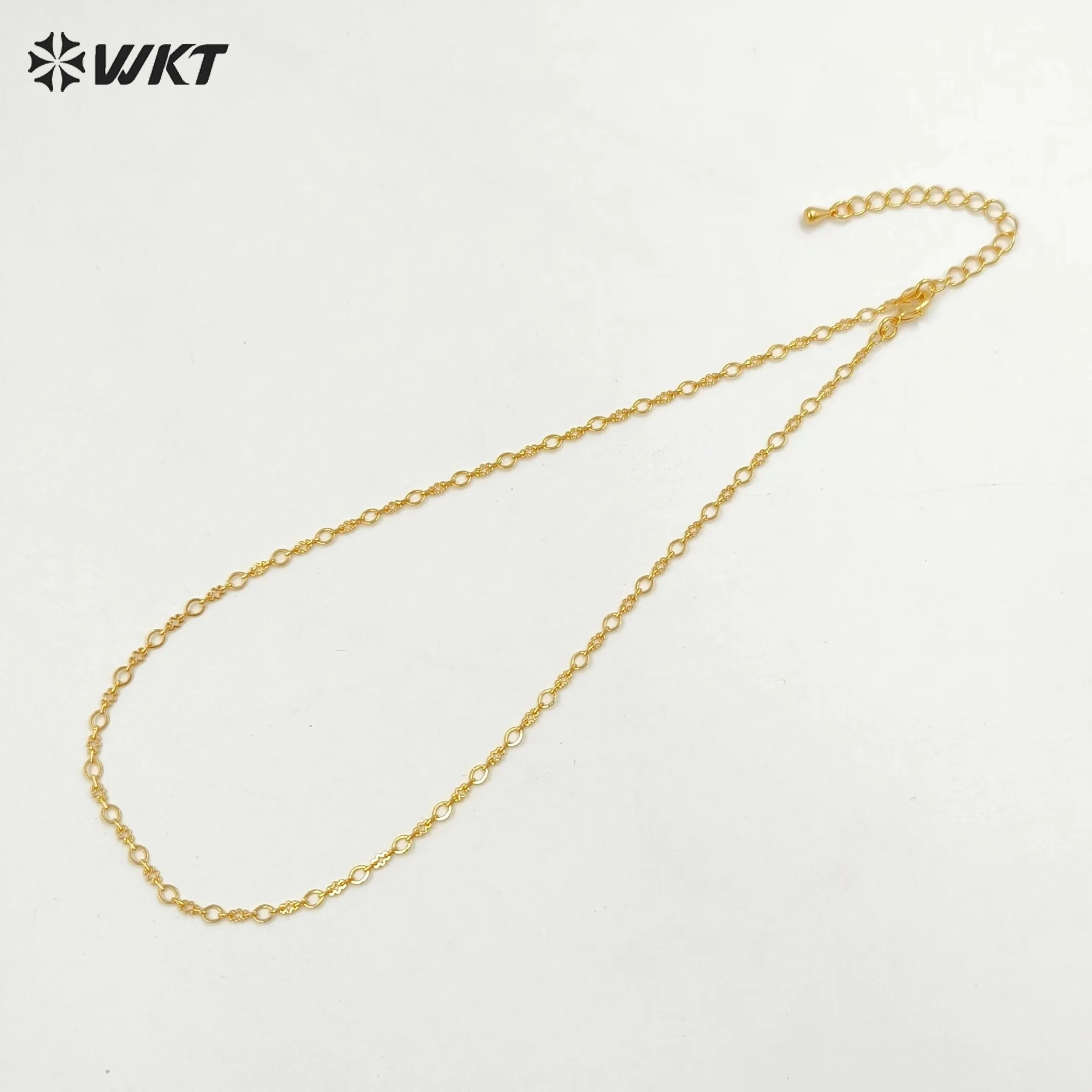 WT-BFN031 WKT Delicate Necklace For Women 18 Inches Classic Gold Plated Yellow Brass Chain Luxury Jewelry Gifts Lobster Clasp