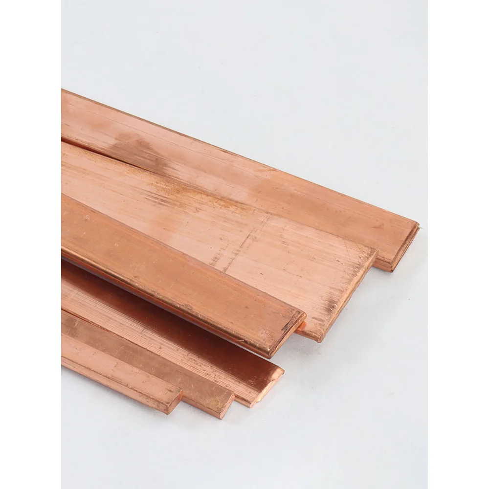 T2 Red Copper Flat Bar Plate Strip Thick 0.05/0.1-20mm Pure Copper Rectangular Solid Metal Sheet Width 15/20/25mm Length 500mm