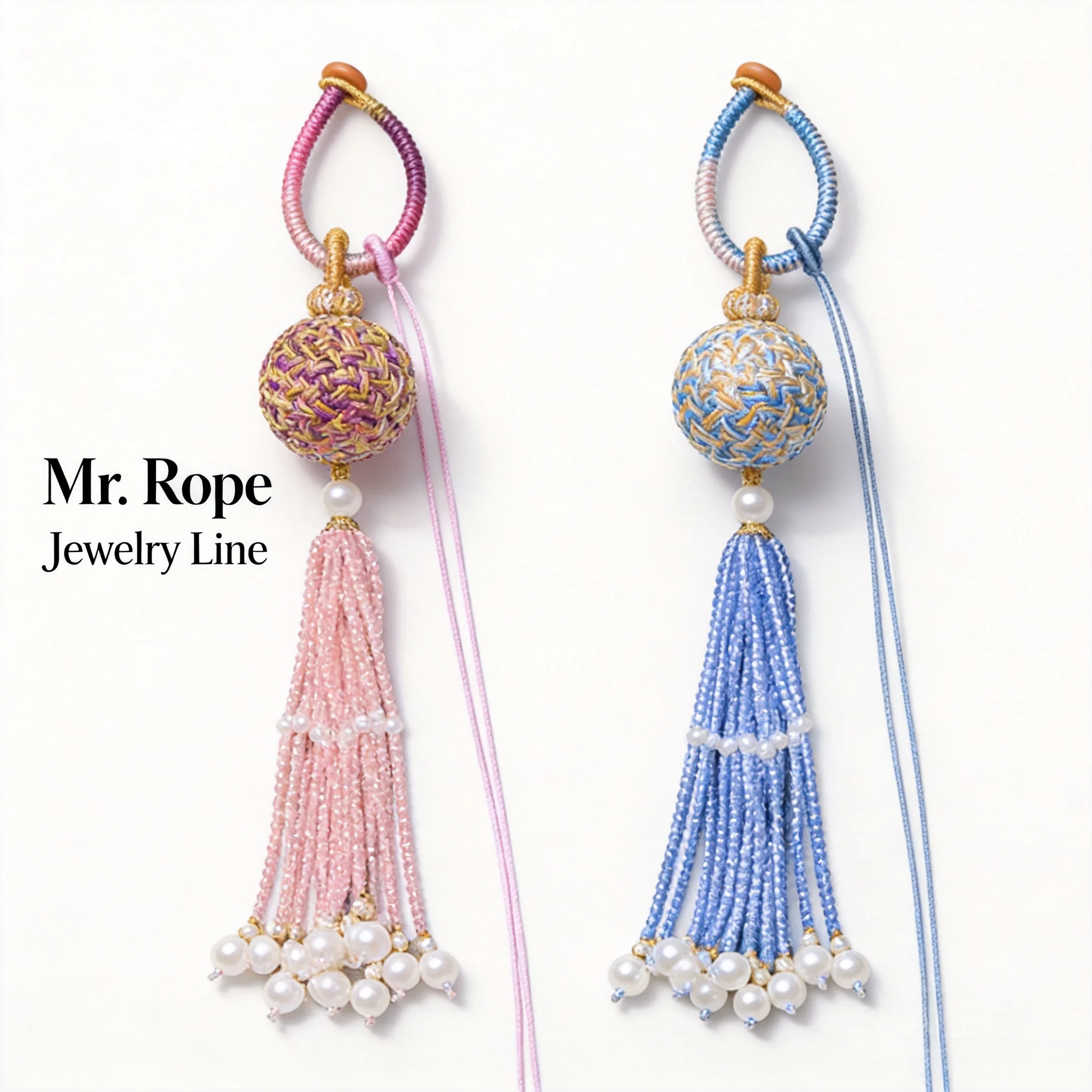 

Chinese Traditional Lucky Song Embroidery Hydrangea Pendant Handmade Beaded Tassel With Pearl Decor Car Bag Key Hanger Fortune