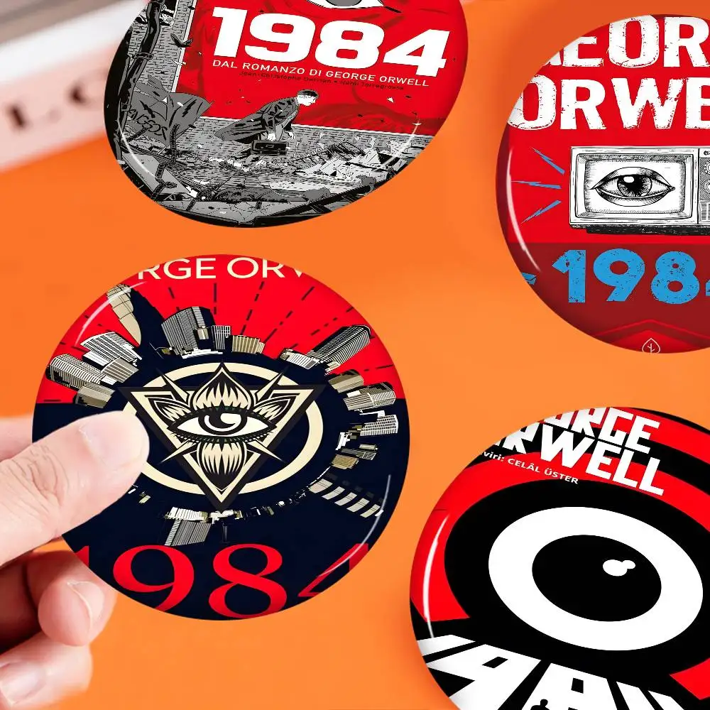 1984 George Orwell Tinplate Soft Button Pin Brooch Metal Badge Custom Jewelry Accessories Hat Bag Lapel