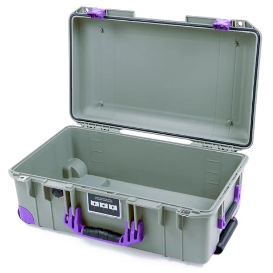 

Pelican Air 1535 Carry-On for travel, lightweight polypropylene, sage green, waterproof with latches and trolley system