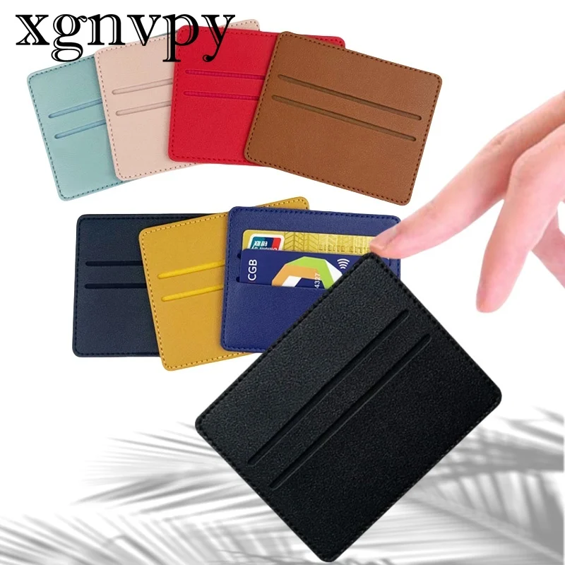 Xgnvpy New Fashion Exquisite Multi-card Bag Female Portable Bus Card Set Pure Color Simple