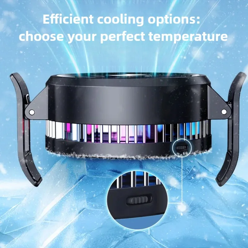 GT30 Mobile Phone Back-Clip Semiconductor Cooling Radiator w/ RGB Colorful Light Silent PUBG Game Cooler for IPhone IOS Android