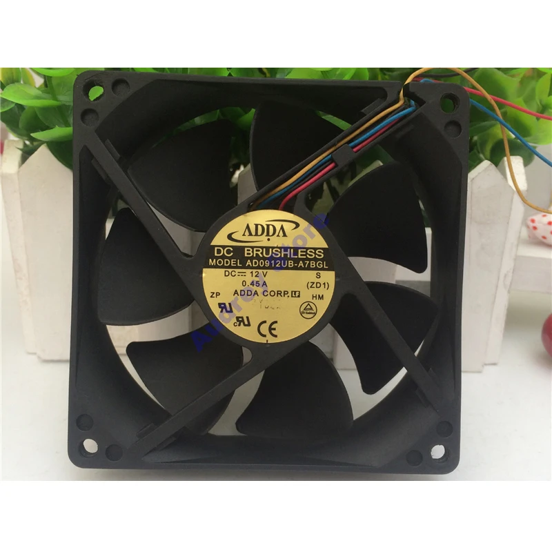 

9025 9cm AD0912UB-A7BGL 0.45A Double ball bearing 4-pin PWM fan 3600rpm air blower