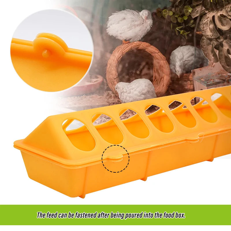 30cm Chick Bird Feeder Trough Pigeon Feeding Ground Pheasant feeding bucket Chick Plastic Flip-Top Chicken farming tool