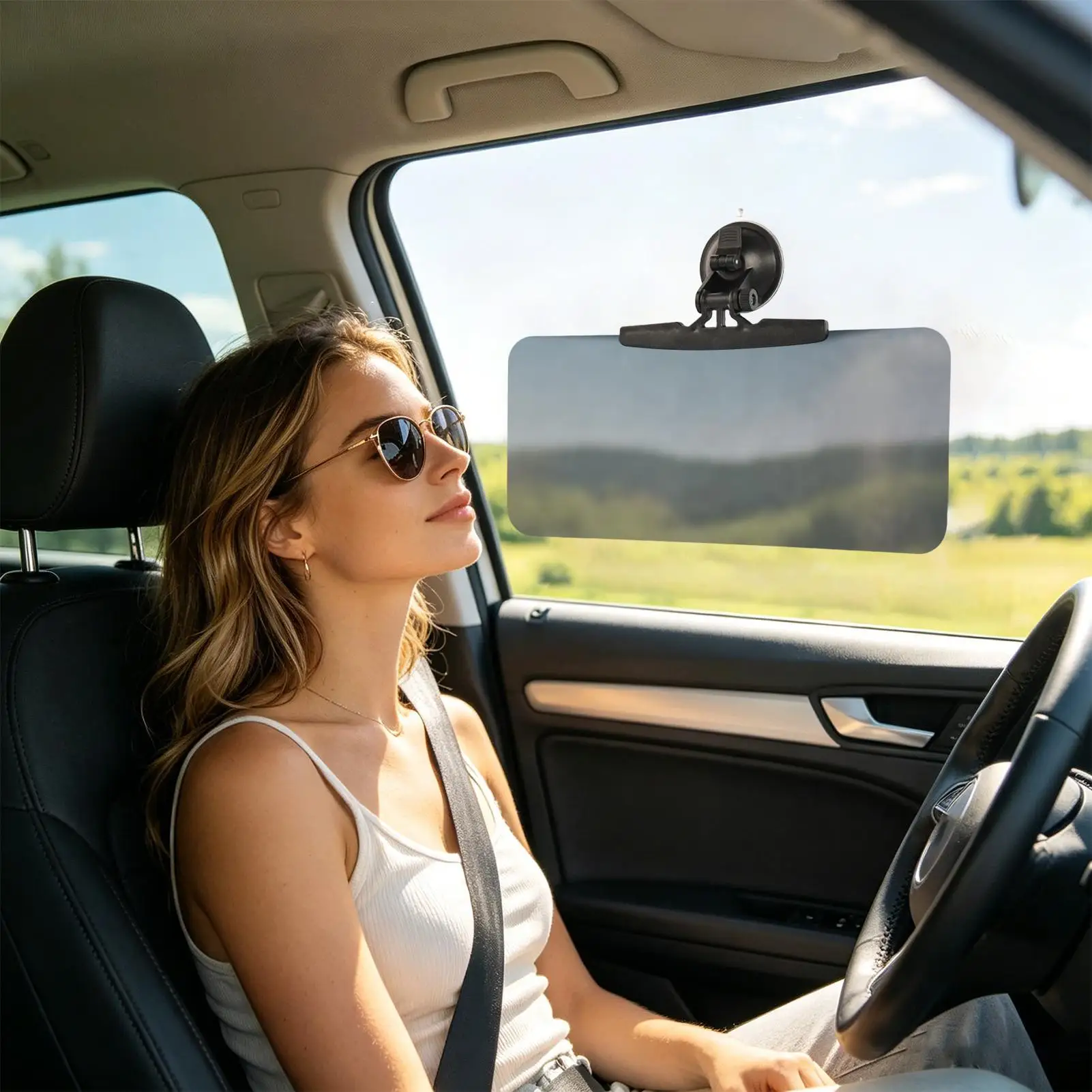 Sun Visor Extender Suction Cup UV Protection Adjustable Anti-Glare Visor Blocker for Car Truck SUV Van, Long Drive