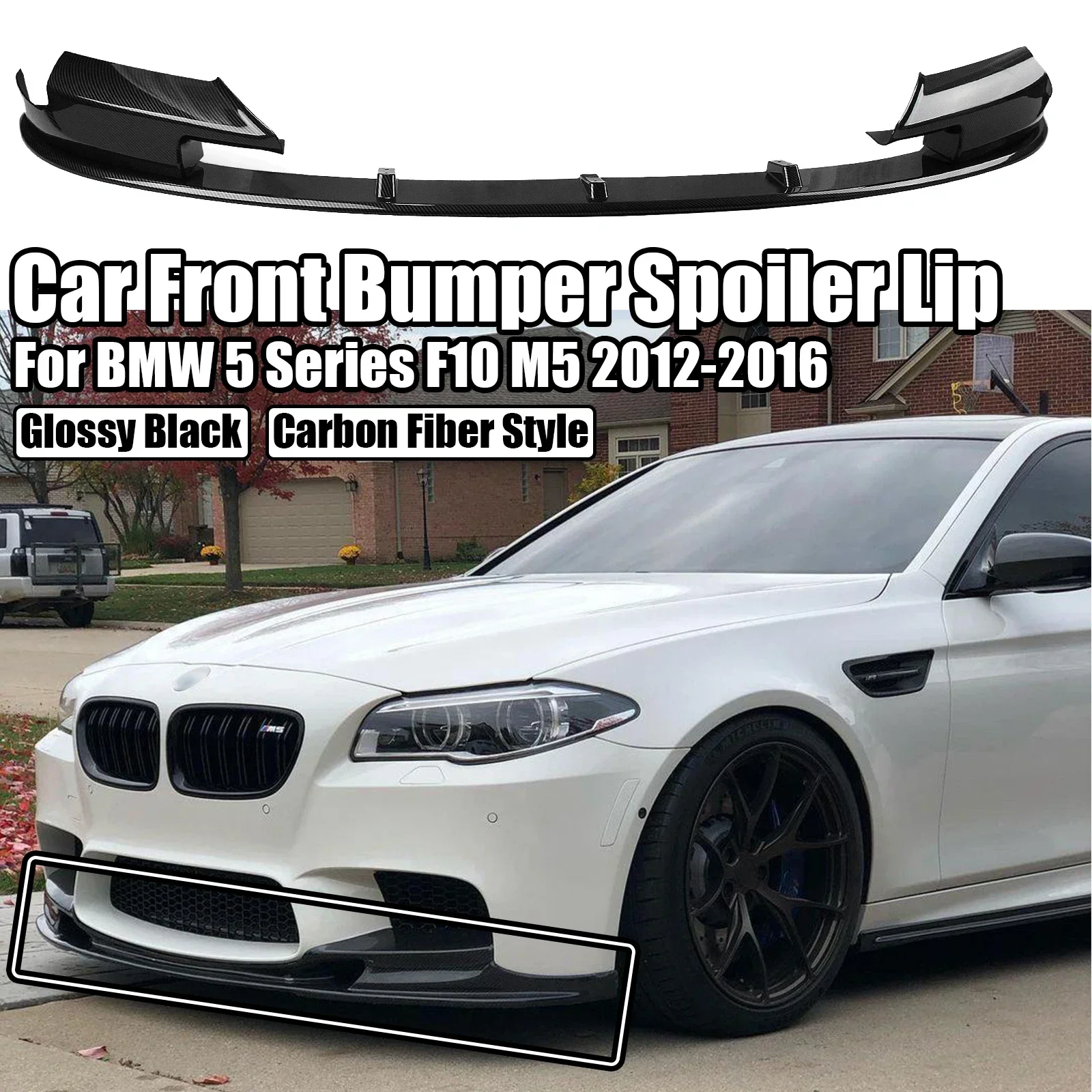 

A Set Car Front Bumper Spoiler Lip For BMW F10 M5 2012-2016 Lower Air Vent Corner Spat Side Splitter Cover Guard