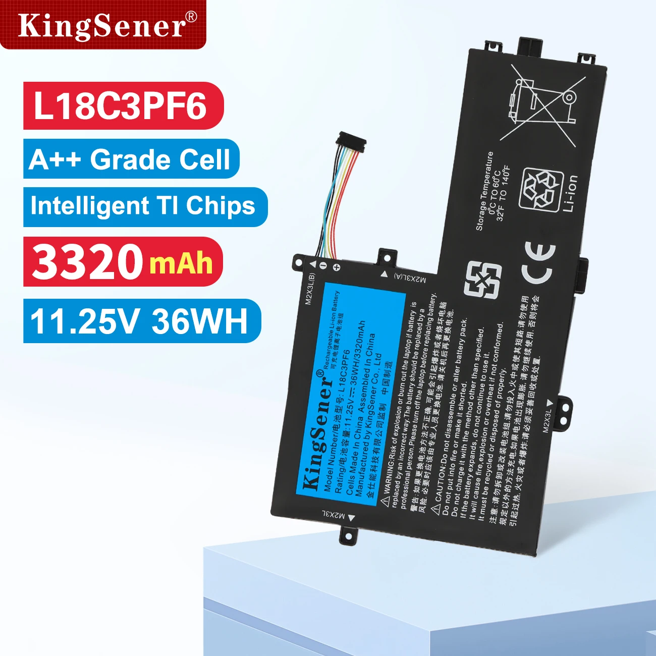 

KingSener L18C3PF6 L18C3PF7 L18M3PF7 Laptop Battery For Lenovo IdeaPad S340-14IML S340-15API S340-15IWL L18L3PF2 L18M3PF6 36WH