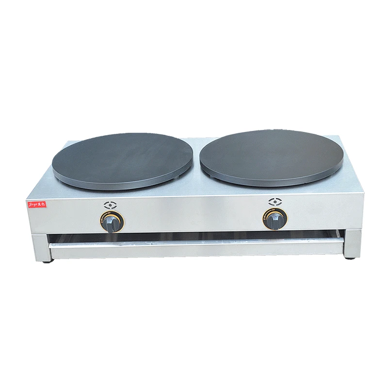 Double Gas Electric Pancake Machine Commercial Crepe Maker Pancake Baking Machine Frying Machine