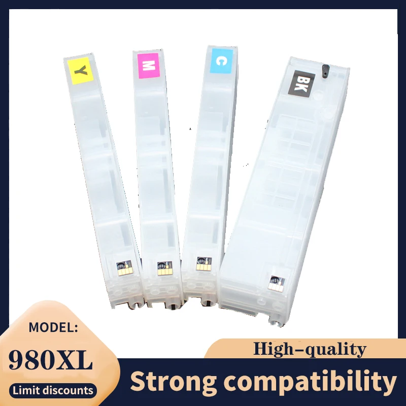 

HP980XL 980 Refillable ink cartridge For HP980 980XL ,suit for Officejet X585dn X585f X585z X555dn X555xh inkjet printer