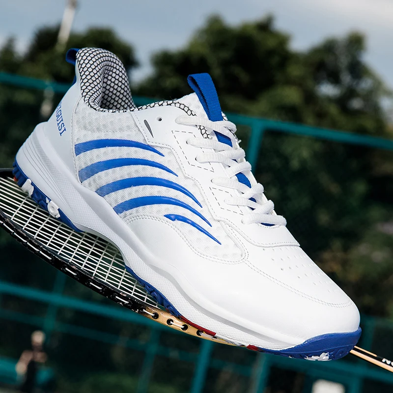 

Professional Leather Men Badminton Shoes Couple Anti-Slip Training Sneaker Lightweight Women Tennis Shoes Volleyball Sport Shoes