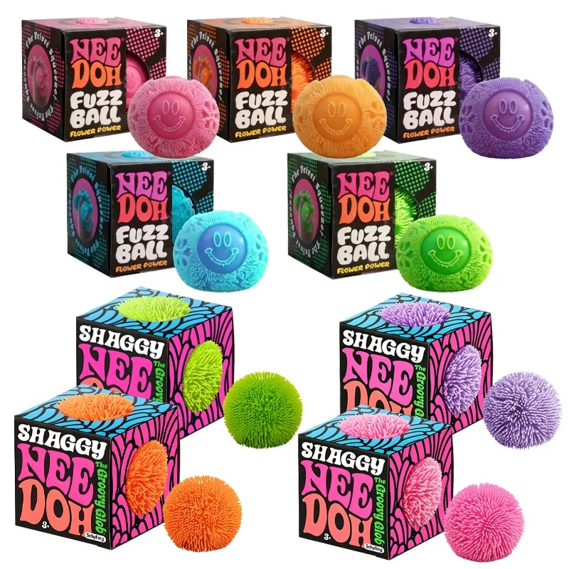 Juguete de Peluche Shaggy Needoh Glob Maltose, Bola Texturizada con Flores, Antiestrés, Elástica, Suave, para Aliviar la Presión y la Ansiedad