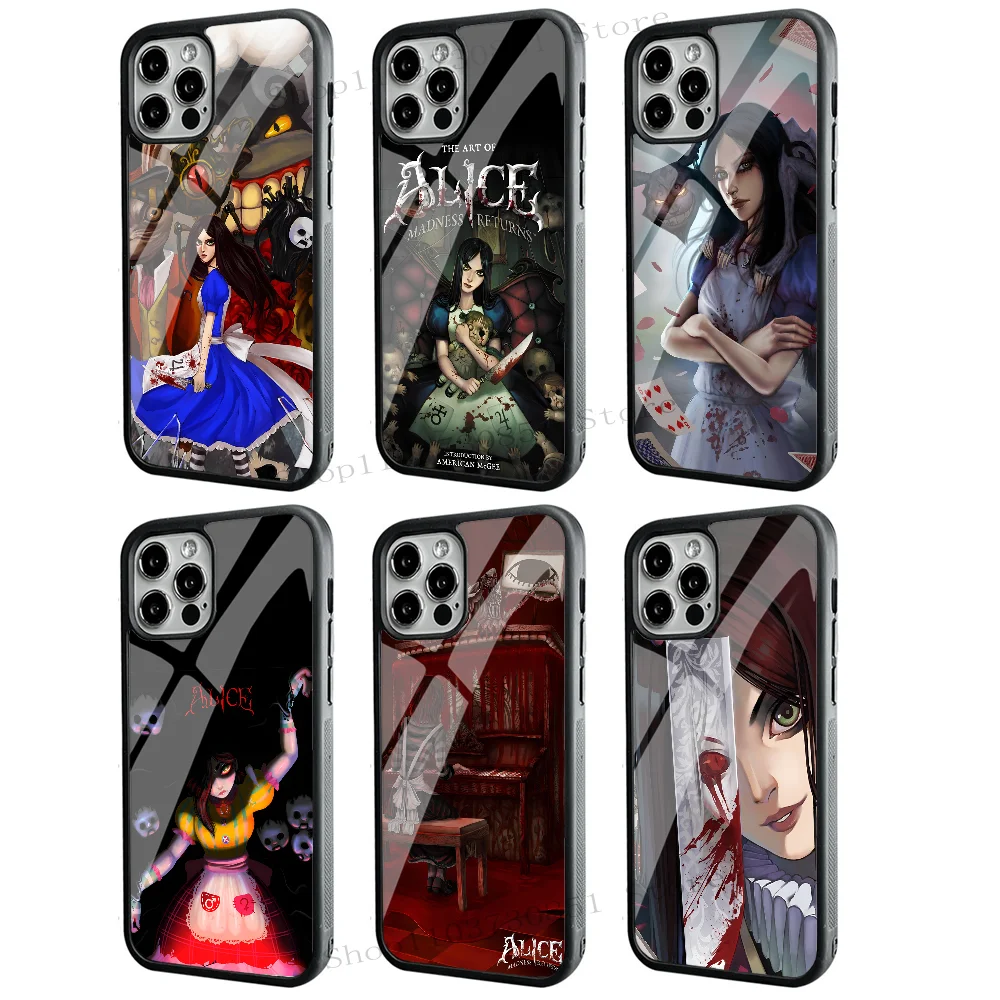 Game A-Alice Liddell Phone Case Strong Magnetic For IPhone 15 14 13 Pro Max 11 12 Mini Alex Mirror For Magsafe