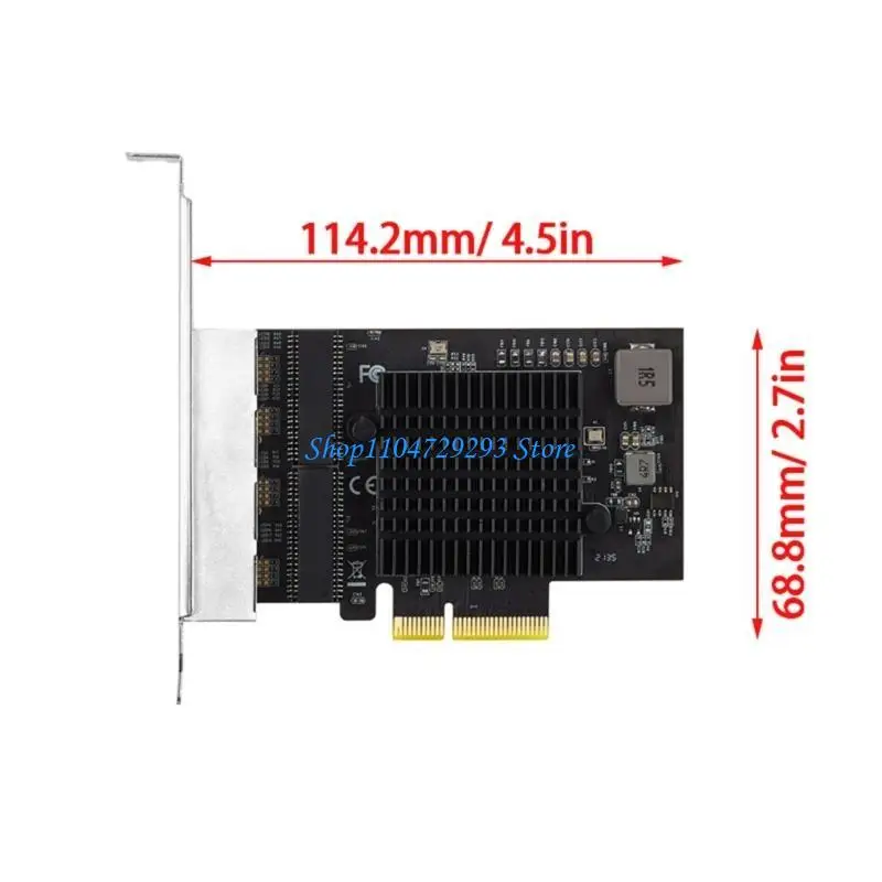 Y2GD 4ポートPCIEネットワーキングカード8125B 2.5ギガビットRJ45 LAN PCIEXPRESSアダプター100/1000M/2500MBPS PCIEアダプター用デスクトップ