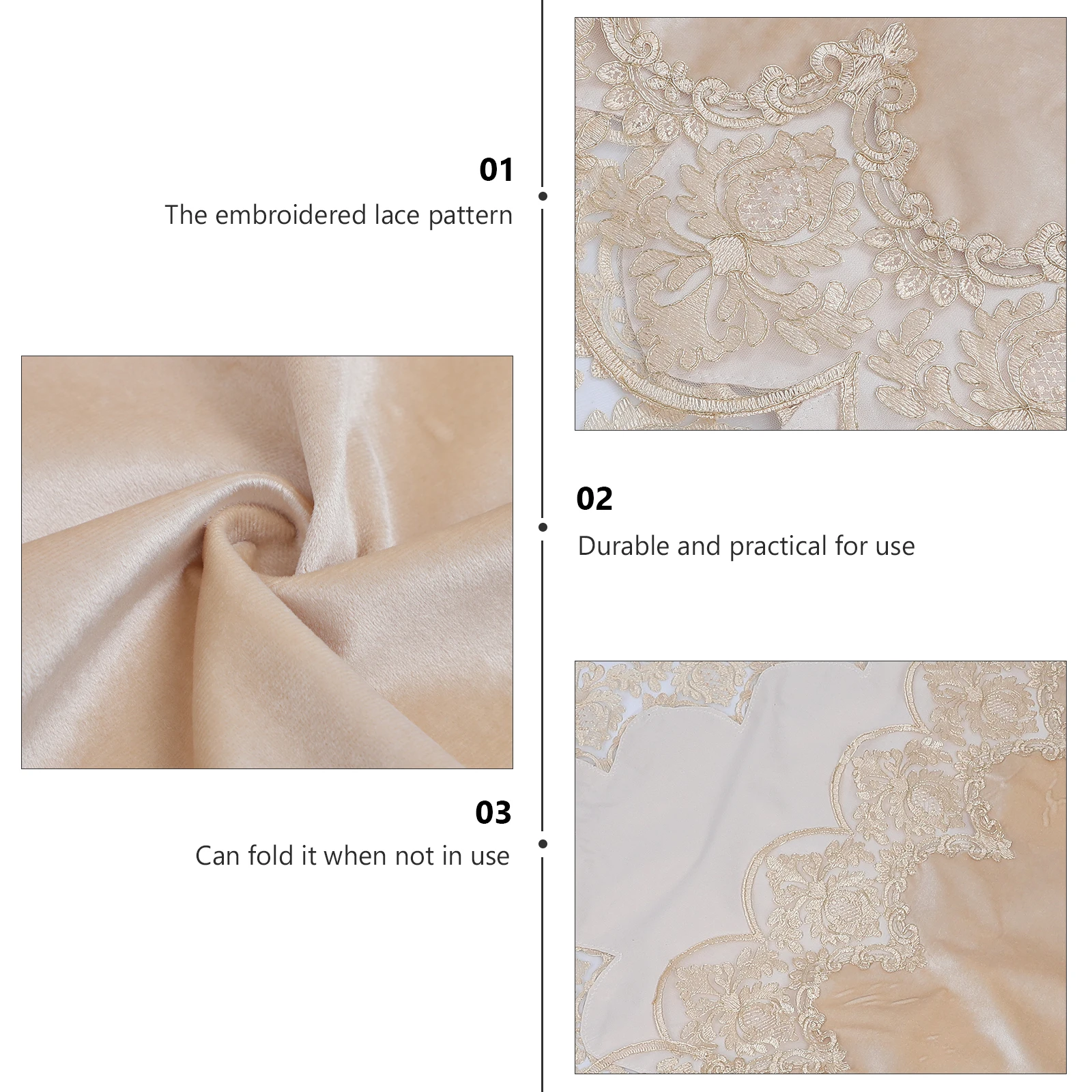 

1pc Piano Embroidered Lace Protective Half Cover For Electronic Piano Electric Keyboard Accessories Decorative Foldable Durable