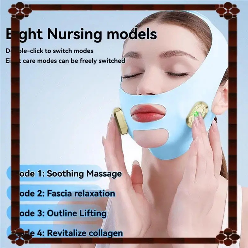 Vendaje Facial en forma de V, dispositivo de pulso EMS para reafirmante Facial, máquina de belleza, tratamiento de adelgazamiento Facial, entrega en 24 horas