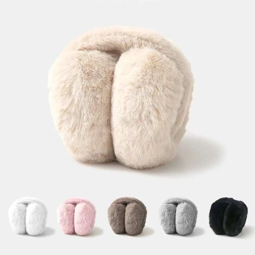 Portable Winter Warm Soft Plush Earmuffs Ear Warmer Cold Protection Foldable Earflaps Women Men Faux Fur Ear-Muffs