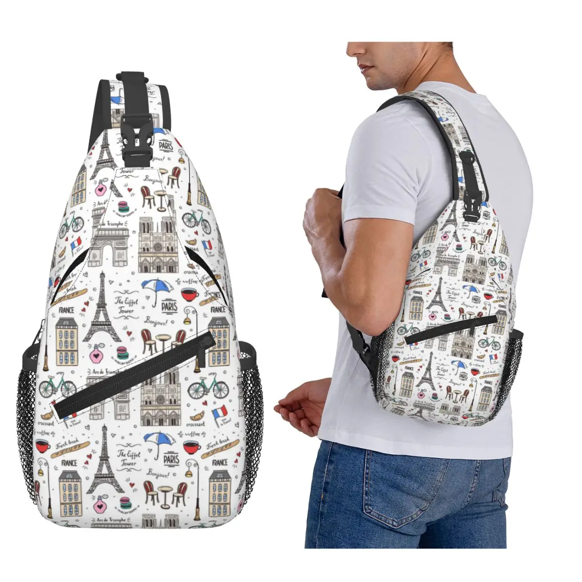 

Париж узор цвета нагрудная сумка мужской слинг рюкзак через плечо нагрудная сумка дорожный походный рюкзак сумка на плечо