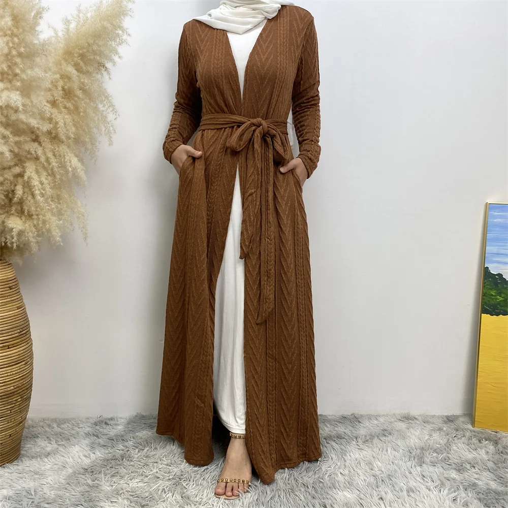 Modest Abaya Ramadan Autumn Winter Sweater Coat Muslim For Women Kimono Kaftan Turkey Islamic Clothing Caftan Marocain Robe