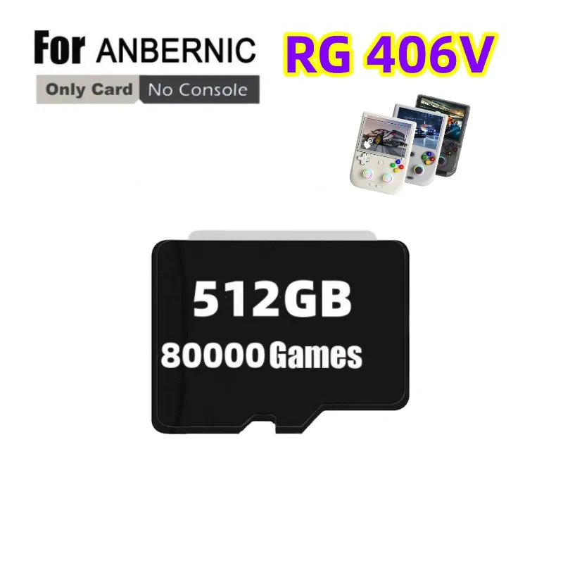 For ANBERNIC RG406V RG 406V Game Card TF Card Retro Handheld Game Console Memory Card Micro Card 512G 80000 Game PSP PS2 Games