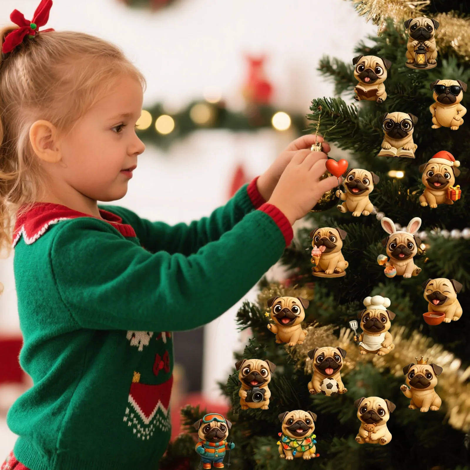 يختتم الموقت بصوت عال الصلصال الصلصال عيد الميلاد تقويم القدوم تحتوي على 24 المعلقات الاكريليك مناسبة لبطارية النافذة مع الموقت #2