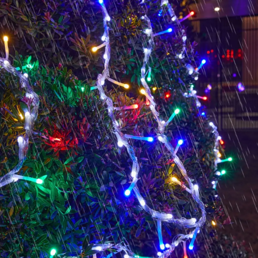 Water Running LED Light Strings Whip Design Waterfall Effect Lights Outdoor Use Colored Lights Christmas Decoration
