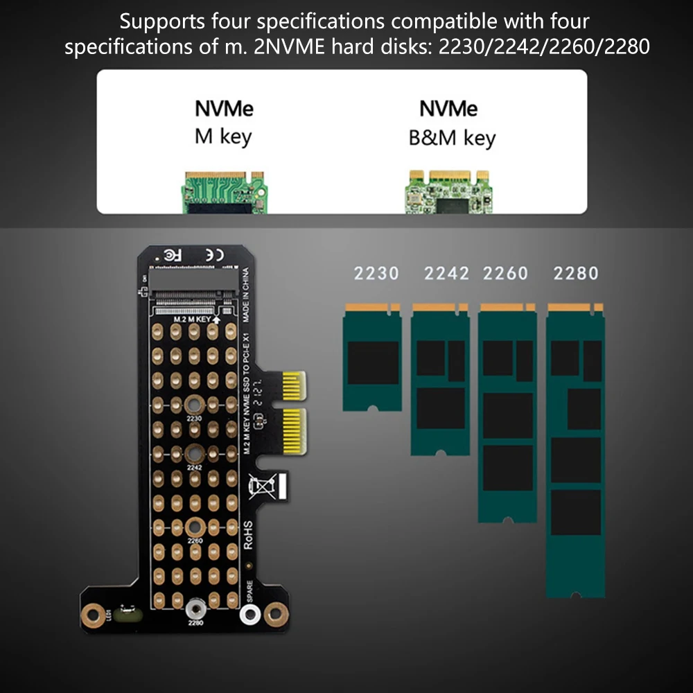 PH41-X1-tarjeta de expansión de transferencia m.2 NVMe SSD a PCIeX1, compatible con PCIe4.0