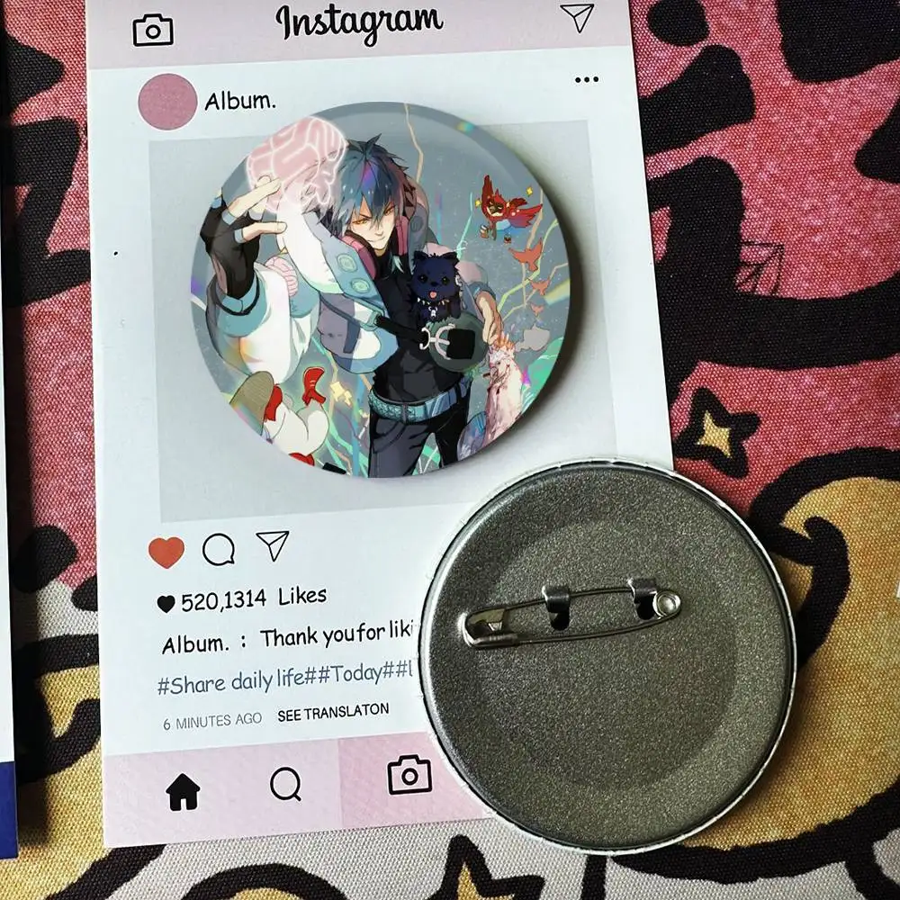Game DRAMAtical Murder Aoba Laser Badge Applicable For Backpack Clothes Hats Decor Creative Accessories