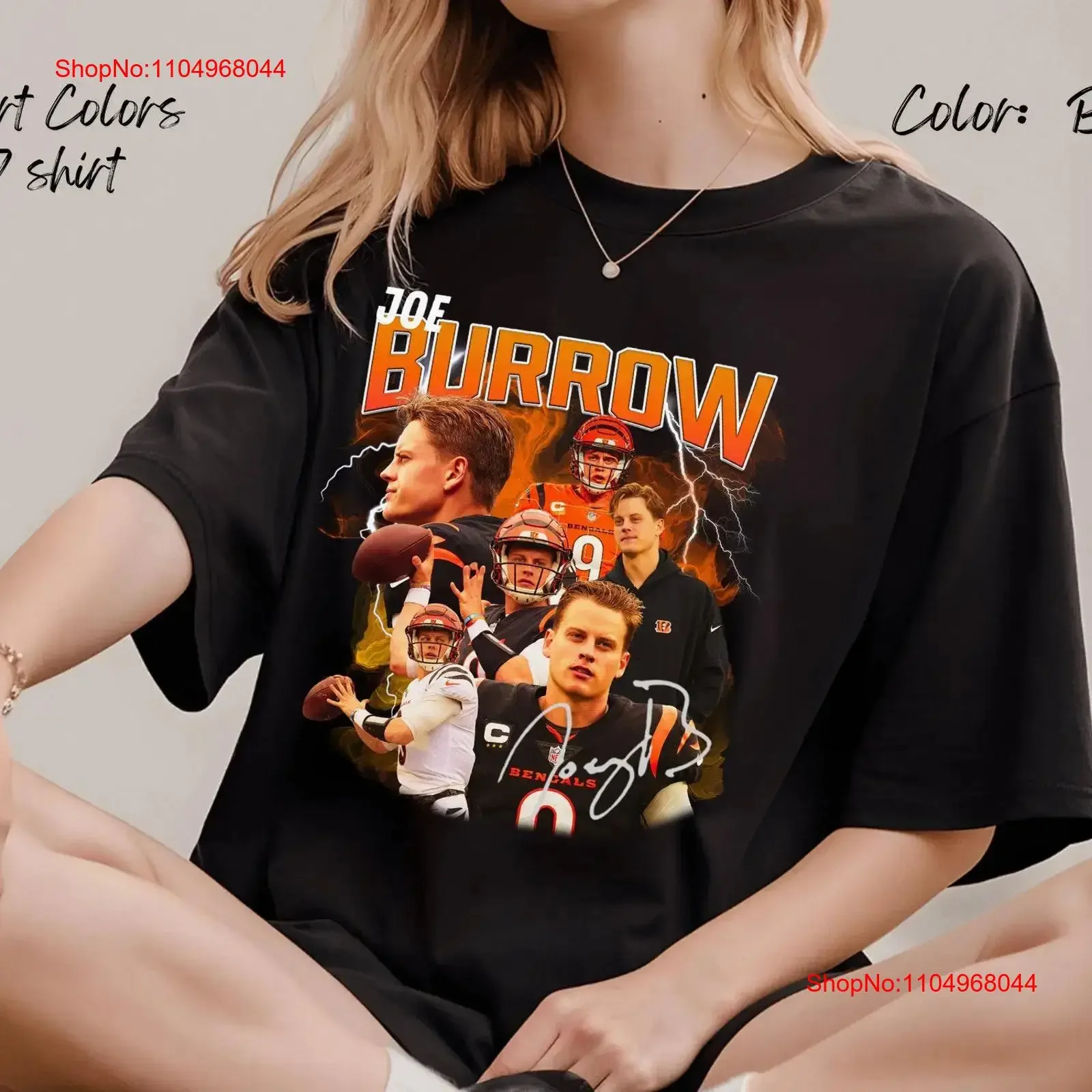 

Joe Burrow shirt vintage bootleg unisex T for Bengals fan tee vintage Washed Unisex Top For Everyday Wear graphic