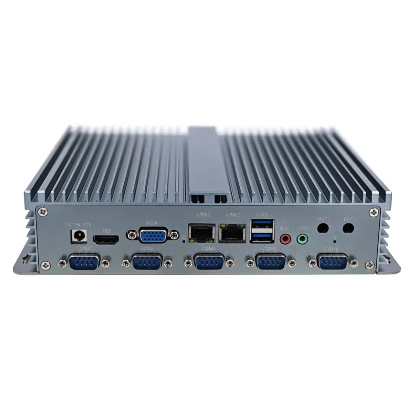 Caixa industrial fanless do PC, computador encaixado, apoio de Linux, Rs232, trilho do ruído, Windows 10, 11, 2 x com, 2 x lan, 4G