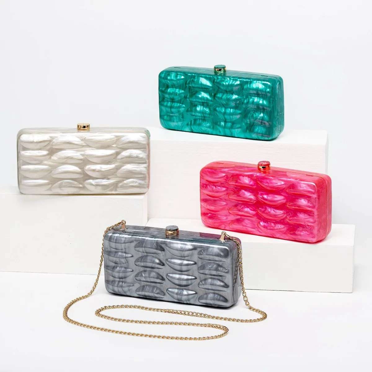 

Новая женская квадратная сумка-ракушка из акрила: стильная сумка через плечо и кроссбоди, модная сумка для свадеб и вечеринок