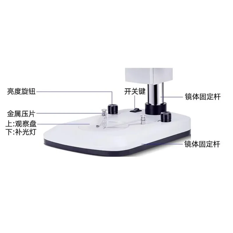 ower light sources binocular trinocular maintenance stereo microscope see through holes jewelry identification