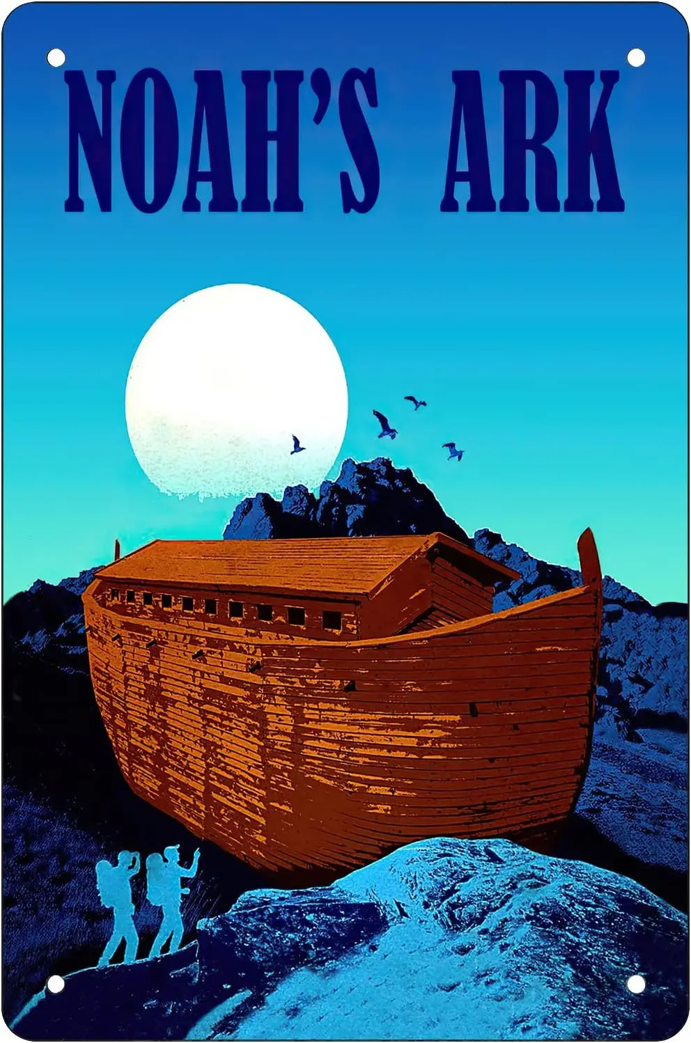 Retro Funny Metal Sheet Signs Noah Ark, Wall Decoration, size:8 x 12