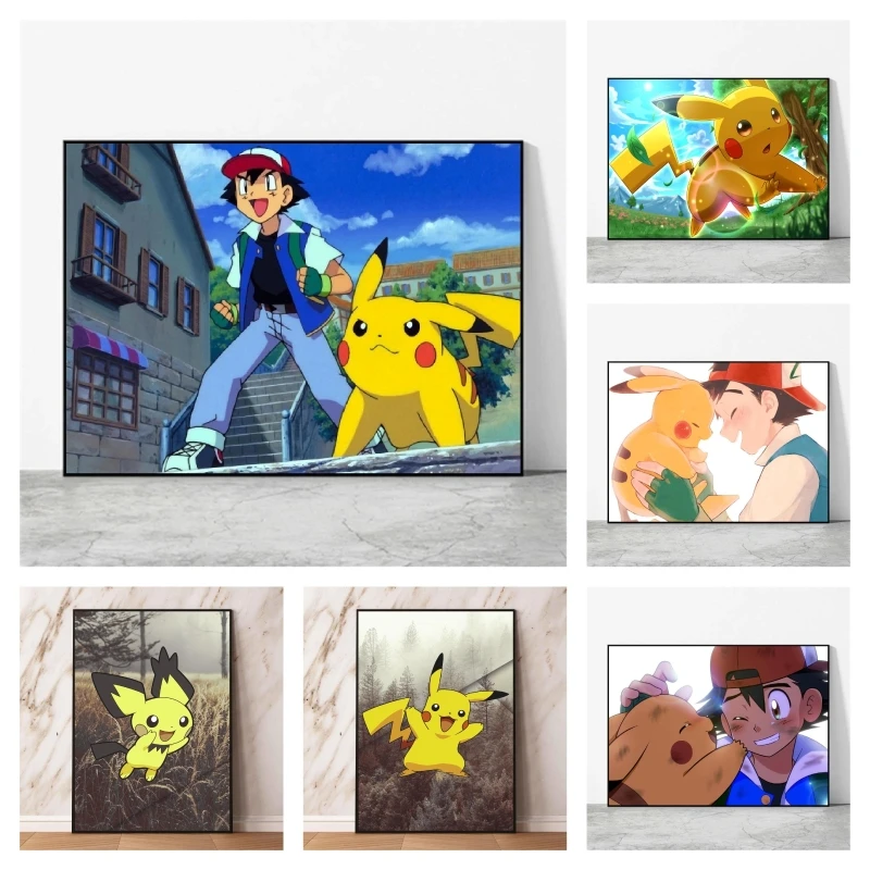 

Pokemon Posters Prints Hanging Children's Bedroom Decor Decorative Kid Action Figures Modern Home Picture Wall Decoration