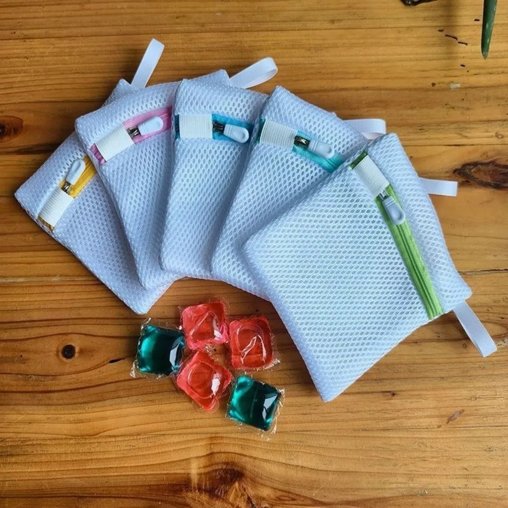 

Reusable Mini Small Mesh Laundry Bag Single-Layer Polyester Machine Zipper Bag Mesh Zipper Laundry Pods Washing Pouch Travel