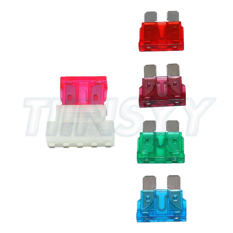 5PCS Auto Standard Middle Fuse Holder + Car Boat Truck ATC ATO Blade Fuse 1A 2A 3A 4A 5A 7.5A 10A 15A 20A 25A 30A 35A 40A