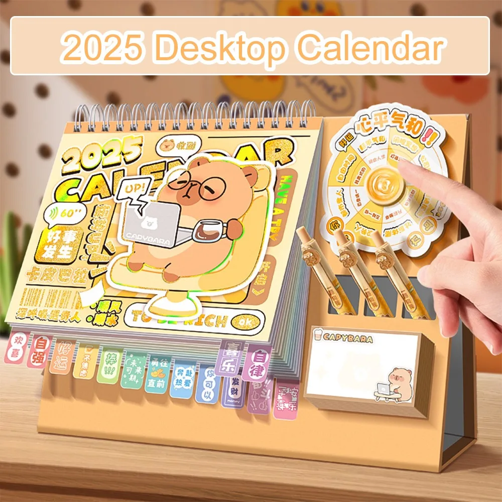 

Funny Capybara 2025 Calendar To Do List Daily Monthly Wheel Desktop Calendar Schedule Date Agenda Organizer Planner Decor