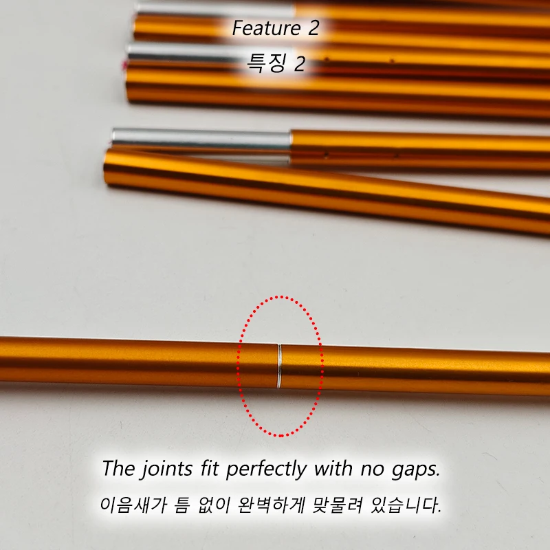 Zeltgestell-Ersatzteile: 8mm Aluminium-Zeltstange 3,6m 4m 4,4m – Reparaturzubehör für Outdoor-Camping-Fiberglas-Zeltstangen – Detail 11