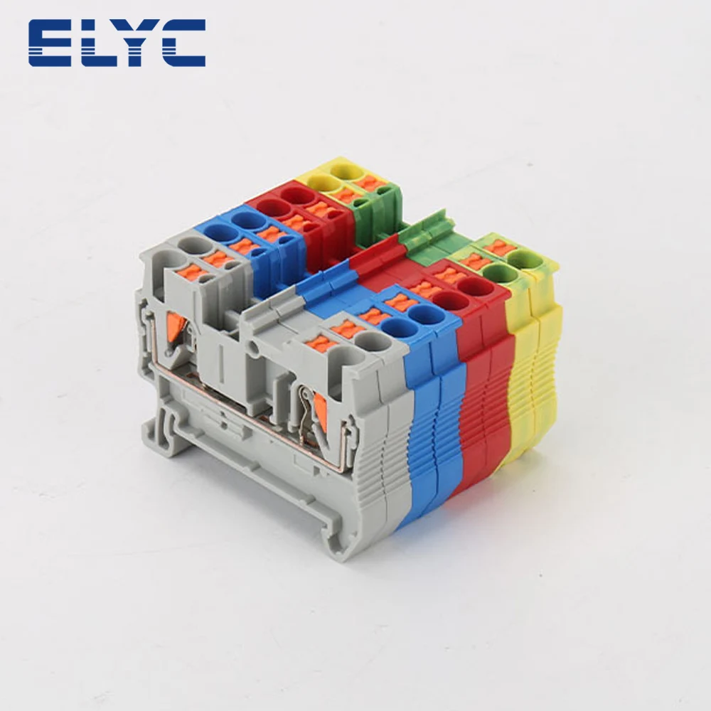 100PCS PT2.5 Push-In Termin Spring Plug Cable Screwless Electrical 2.5mm NS35 DIN Rail Terminal Block PT 2.5