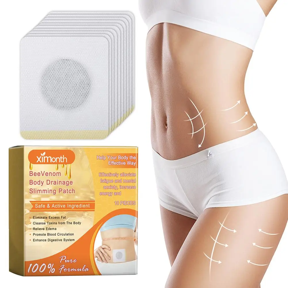 Perda de peso Belly Slimming Patch, Abdominal Navel Sticker, Fast Burning Fat, umidade-remoção do mal, melhorar o estômago, 10pcs