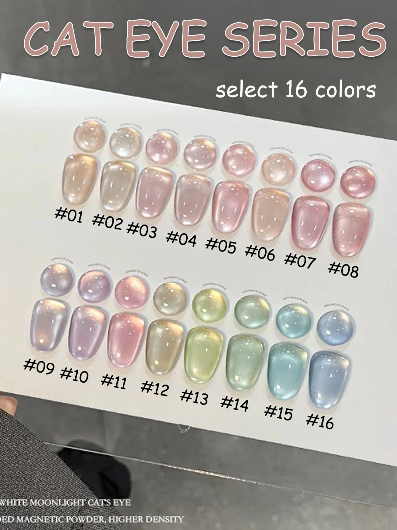 1pcs ZH New Nude Porcelain White Cat Eye Nail Supplies Versatile Glass Bead Crystal Cat Eye Light Smoke Cat Eye Gel Nail Polish