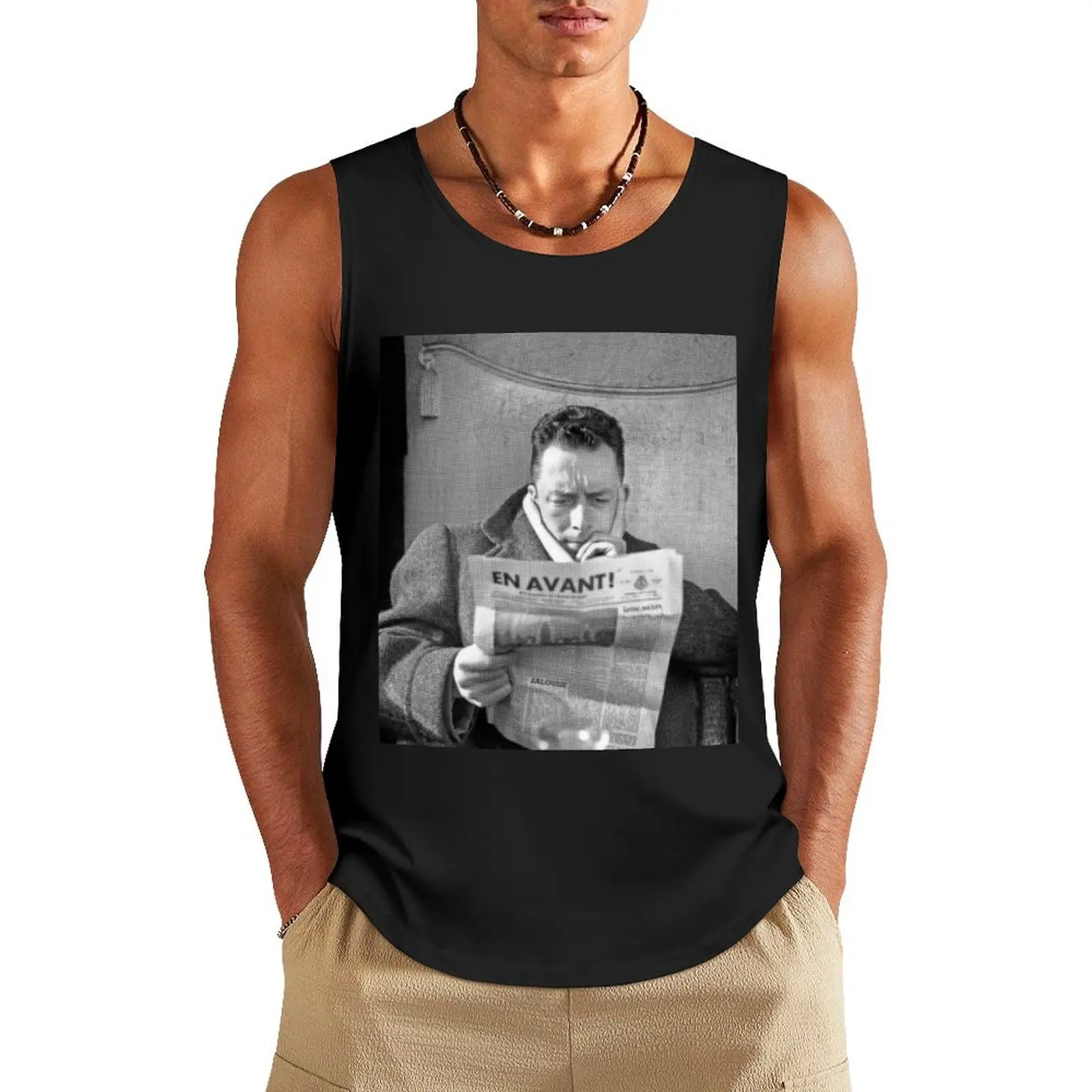 

Albert Camus Portrait Tee Tank Top T-shirt Men's gym Sportswear for men